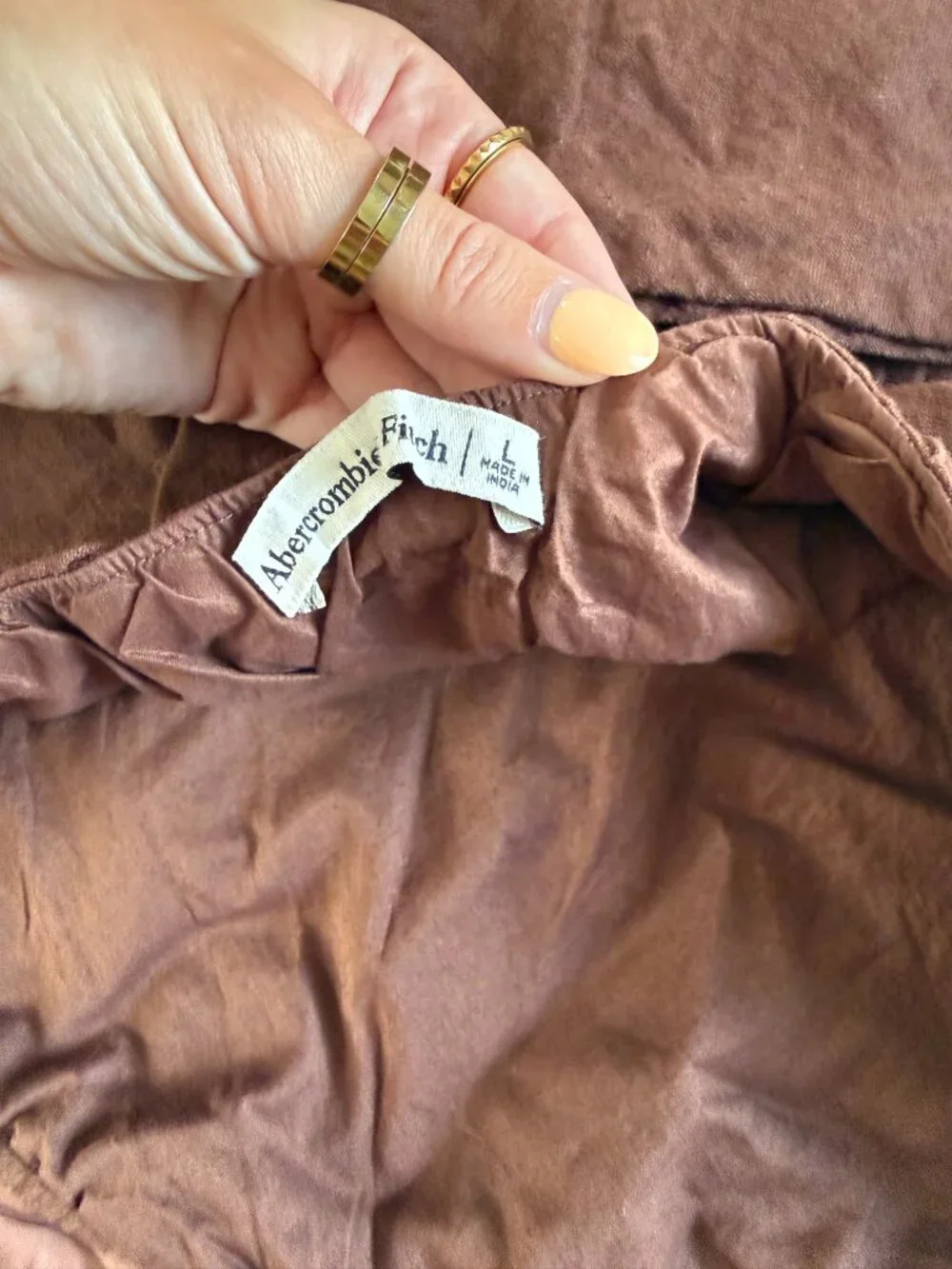 Abercrombie & Fitch Linen Dress Brown Tan Adjustable Straps Women’s L